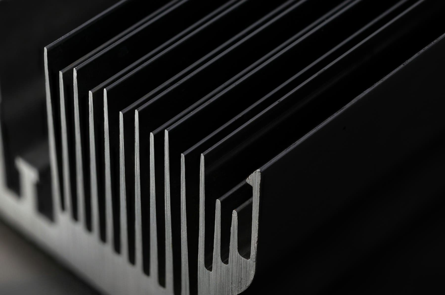 Aluminium heat sink fin stack for power electronics cooling.